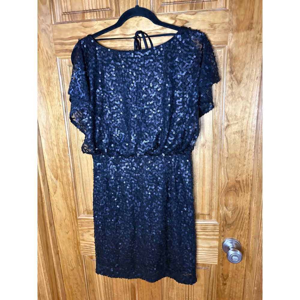 Jessica‎ Simpson Womens Black Sequin Lace V-Back Cocktail Mini Dress JS1R5463 6